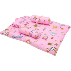 Mattress Set With Neck Pillow and Bolsters Savanna Ooh Na Na Pink