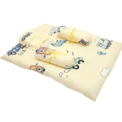 Mattress Set With Neck Pillow and Bolsters Vintage Ride Yellow