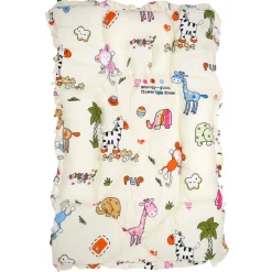 Mattress With Fixed Neck Pillow And Bolsters I Love Animals Cream