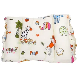 Mattress With Fixed Neck Pillow And Bolsters I Love Animals Cream