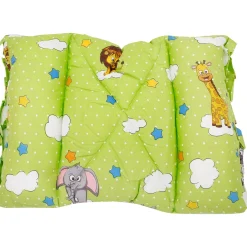 Mattress With Fixed Neck Pillow And Bolsters Fun In The Jungle Green