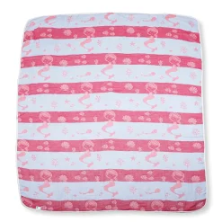 Mermaid Peach Embossed Baby XL Muslin Blanket