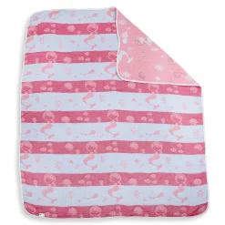 Mermaid Peach Embossed Baby XL Muslin Blanket