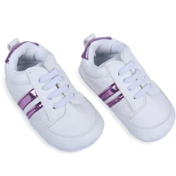 Metallic Stripes Fancy Anti-Slip Sneaker Shoes - White
