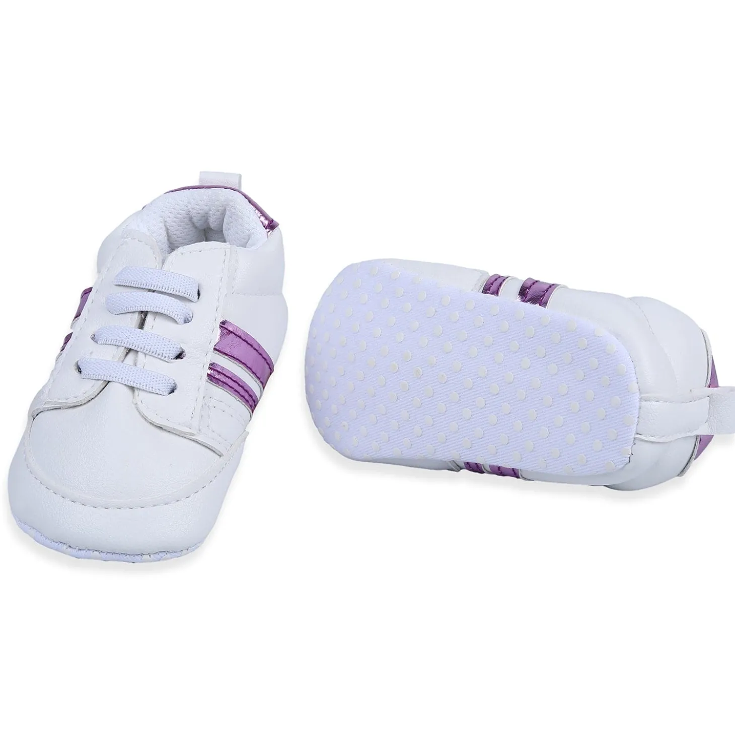 Metallic Stripes Fancy Anti-Slip Sneaker Shoes - White