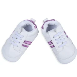Metallic Stripes Fancy Anti-Slip Sneaker Shoes - White