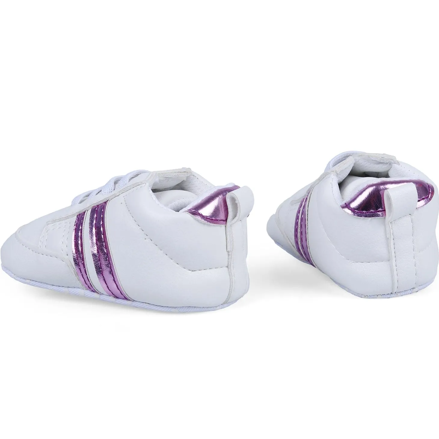 Metallic Stripes Fancy Anti-Slip Sneaker Shoes - White