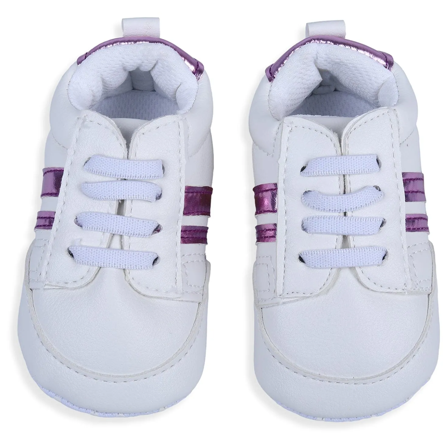 Metallic Stripes Fancy Anti-Slip Sneaker Shoes - White