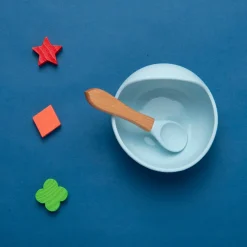 Mint Green Silicon Bowl And Spoon Set
