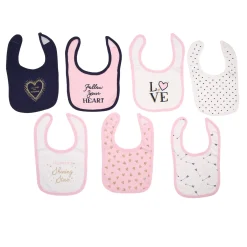 Mommy's Shining Star Pink 7 Pk Bibs