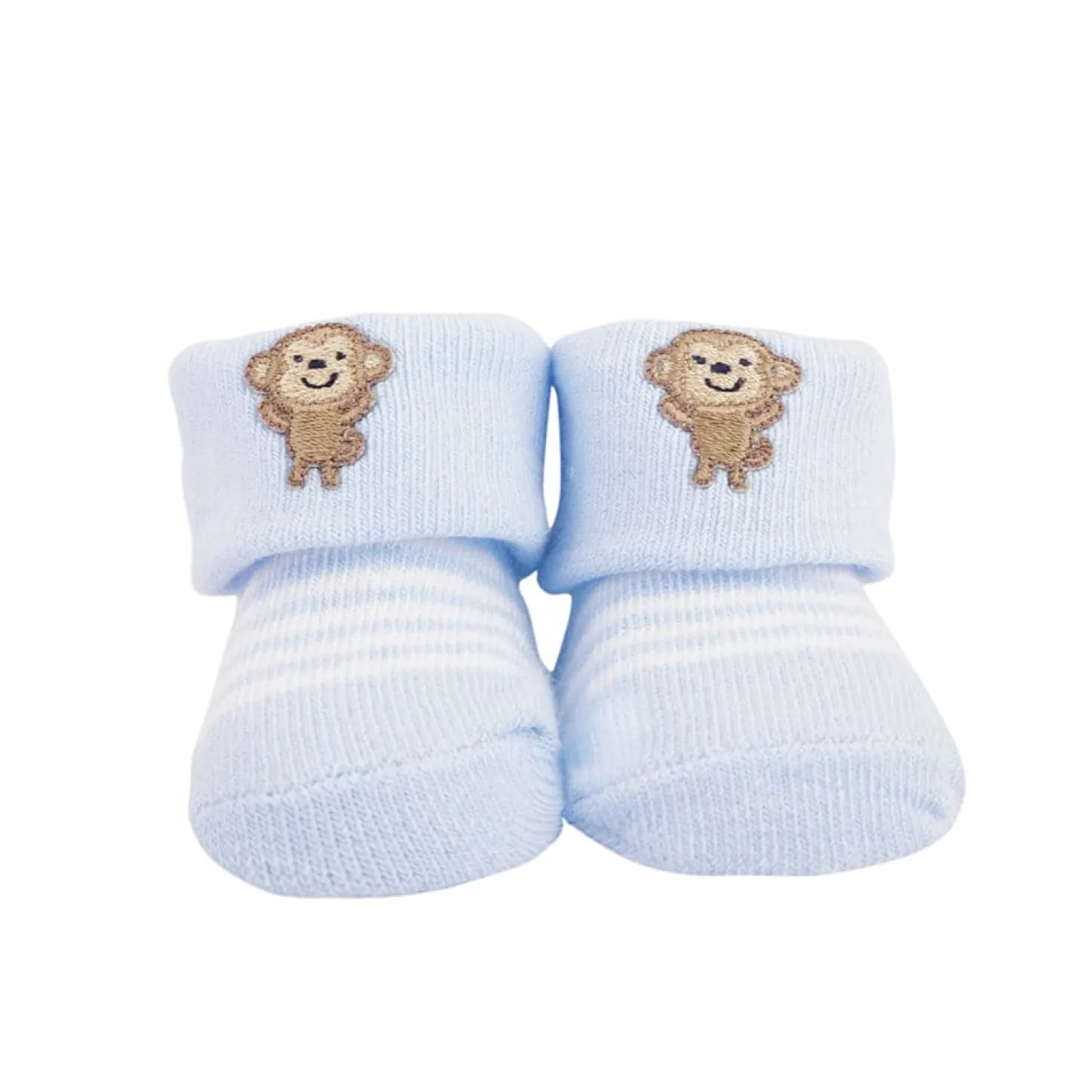 Monkey & Striped Blue 2 Pk Socks
