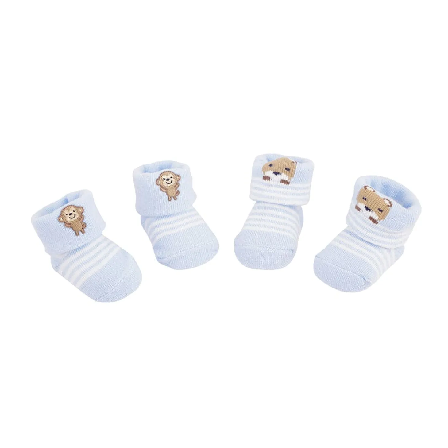 Monkey & Striped Blue 2 Pk Socks
