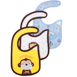 Monkey And Lion Multicolour 3 Pk Bibs