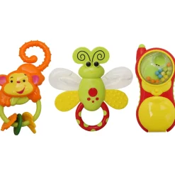 Monkey Bee And Phone Multicolour Set of 3 Musical Rattle Toys