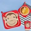 Monkey Red Bamboo Fiber Dinner Set