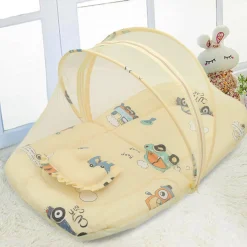 Mosquito Net Tent Mattress Set With Neck Pillow Vintage Ride Yellow