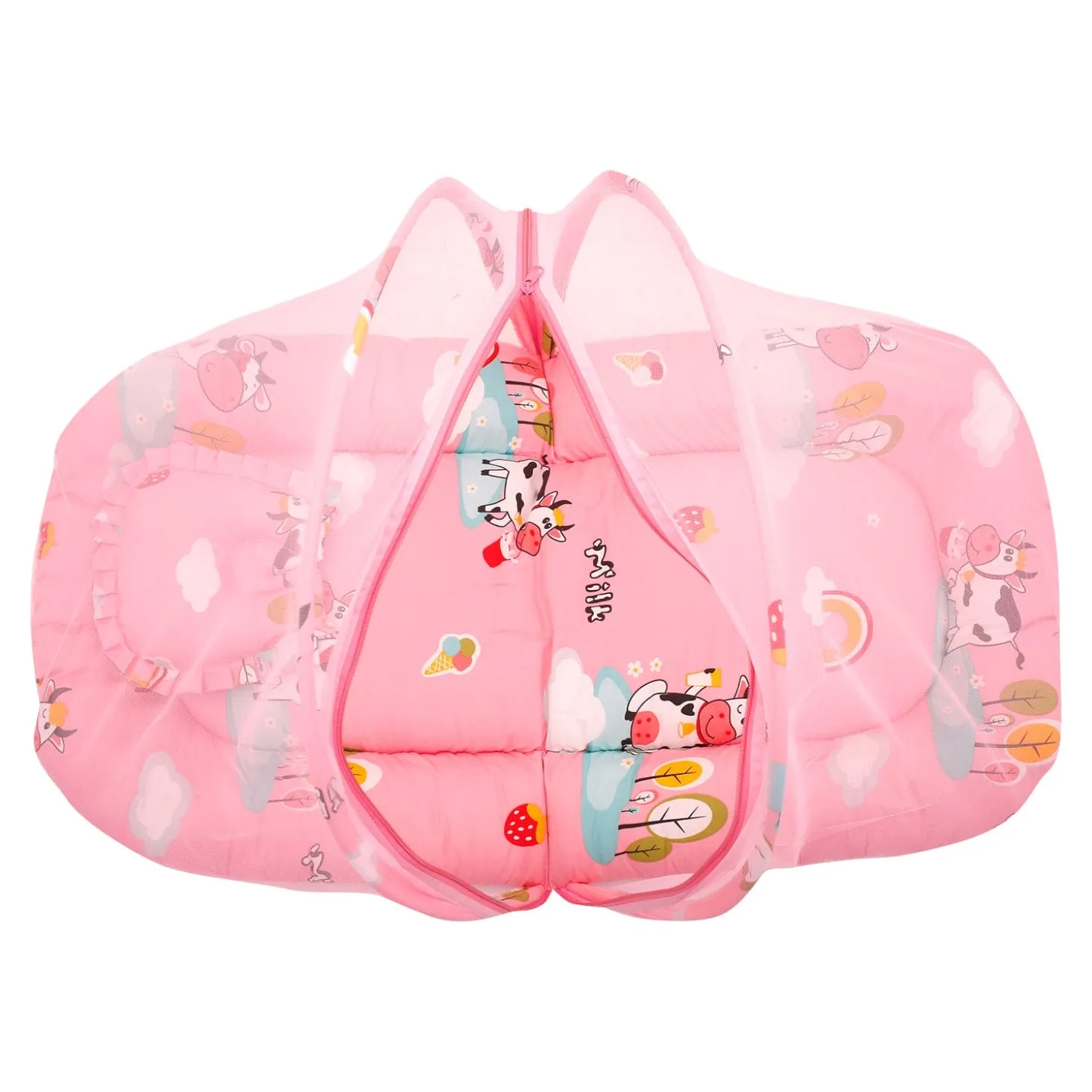 Mosquito Net Tent Mattress Set With Neck Pillow Milkaholic Peach