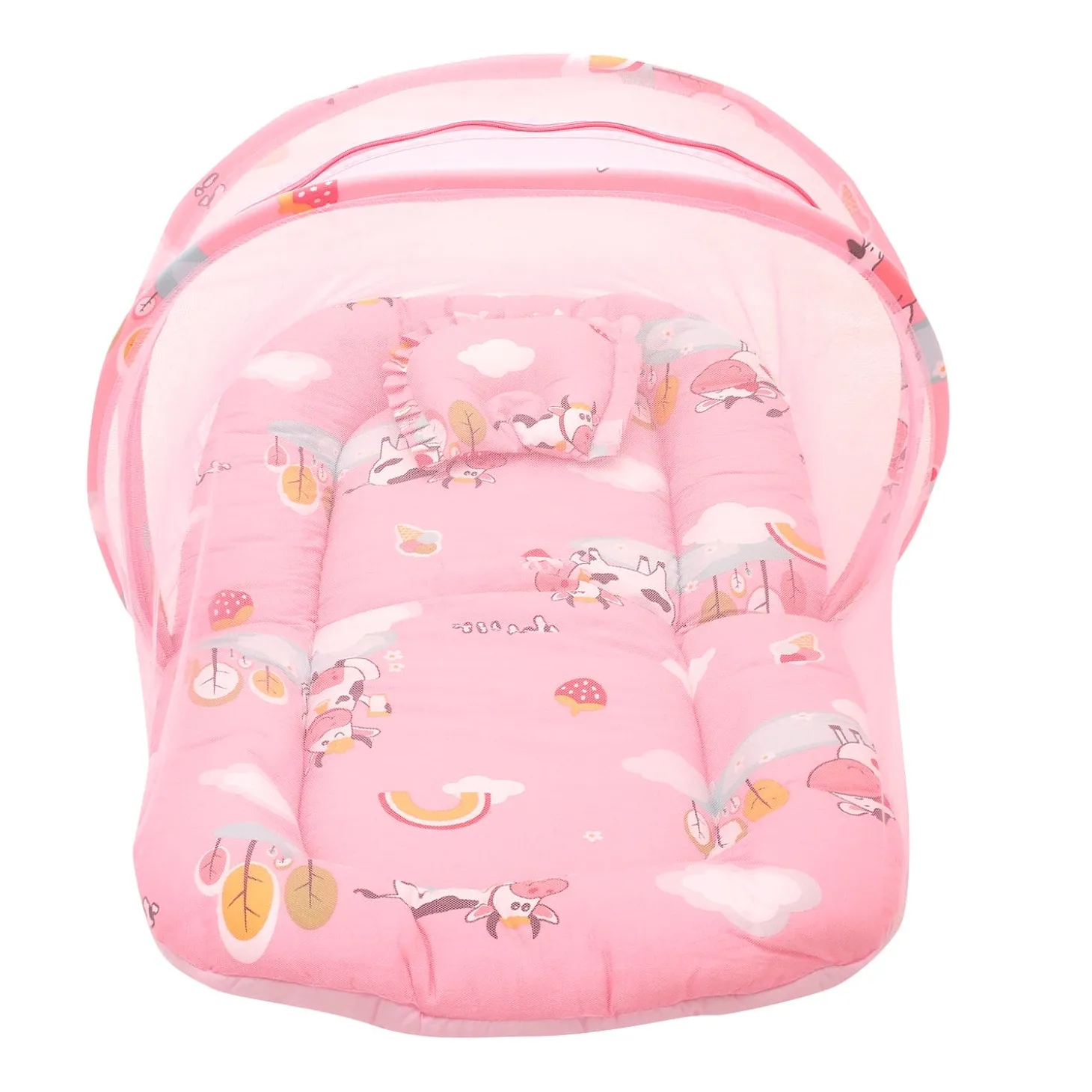 Mosquito Net Tent Mattress Set With Neck Pillow Milkaholic Peach