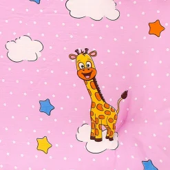 Mosquito Net Tent Mattress Set With Neck Pillow Flying Animals Pink