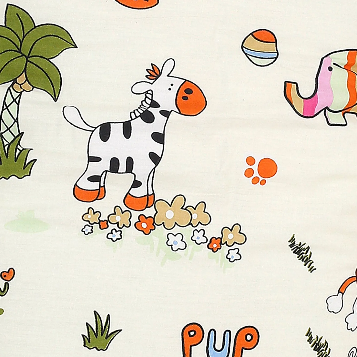 Mosquito Net Tent Mattress Set With Neck Pillow I Love Animals Cream