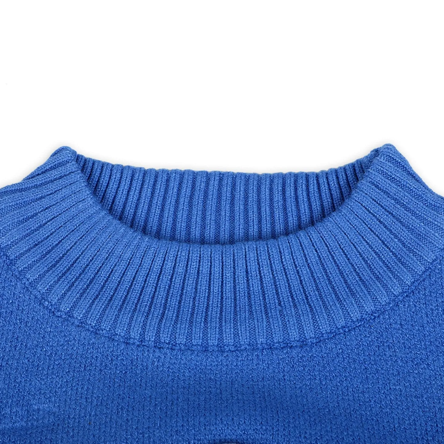 Mr. Bear Premium Full Sleeves Knitted Sweater With 3D Applique - Blue