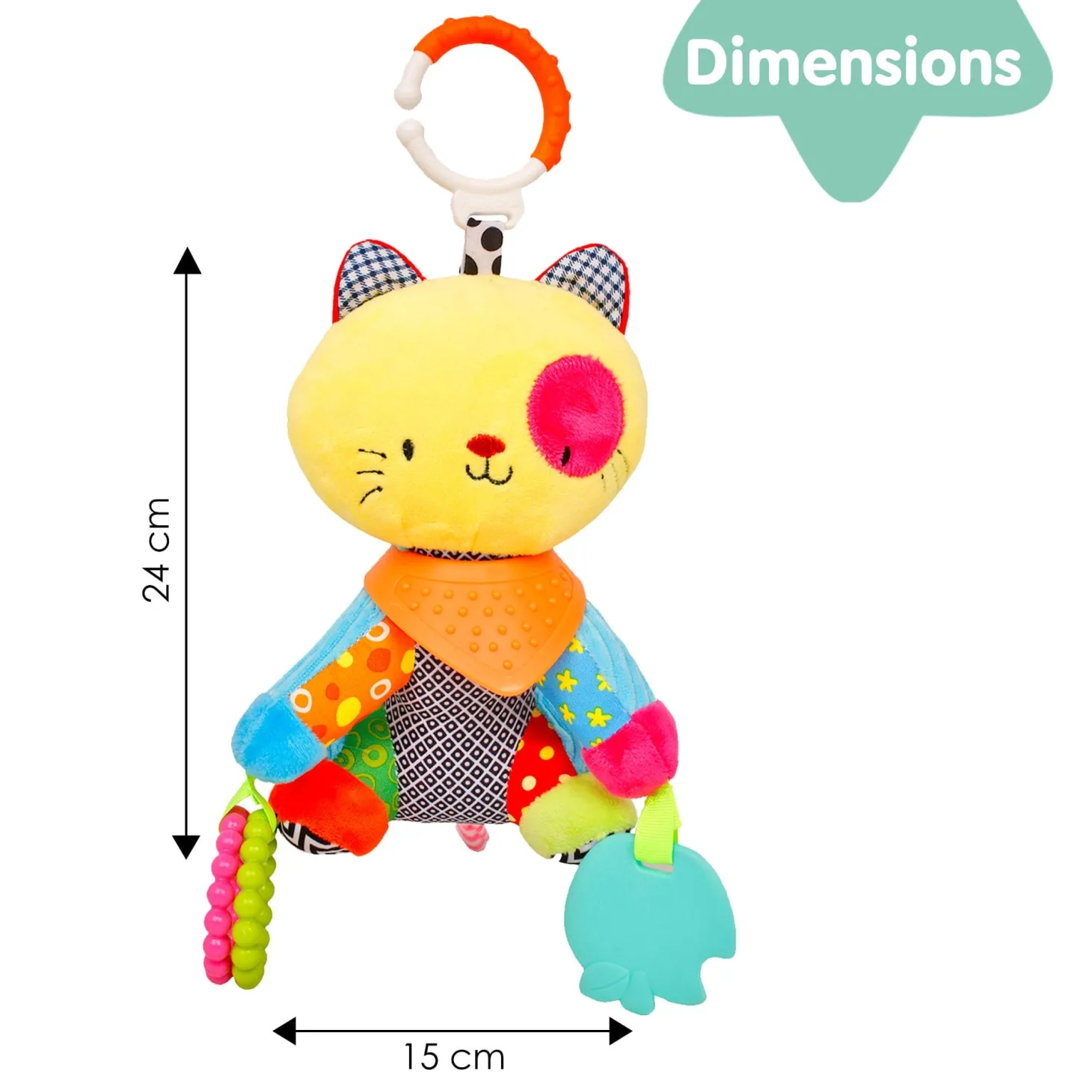 Mr. Patches Yellow Premium Hanging Toy With Teether