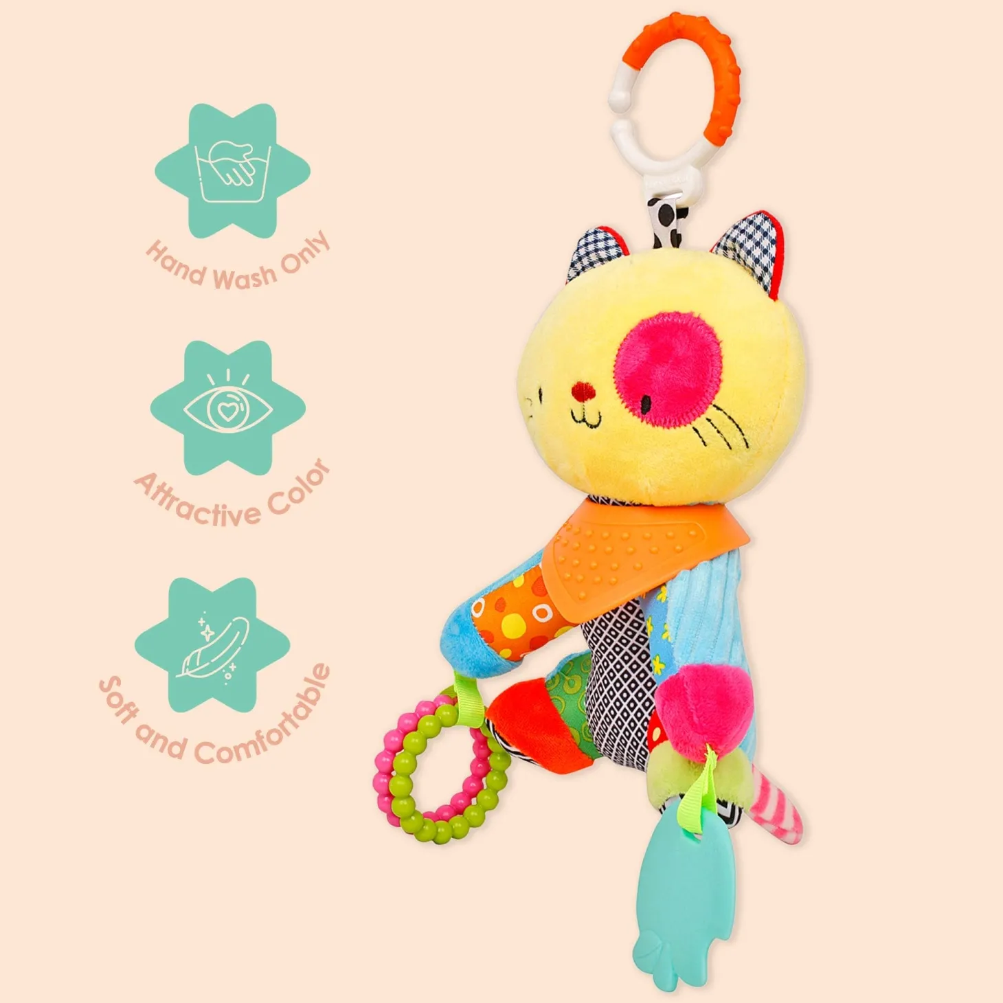 Mr. Patches Yellow Premium Hanging Toy With Teether