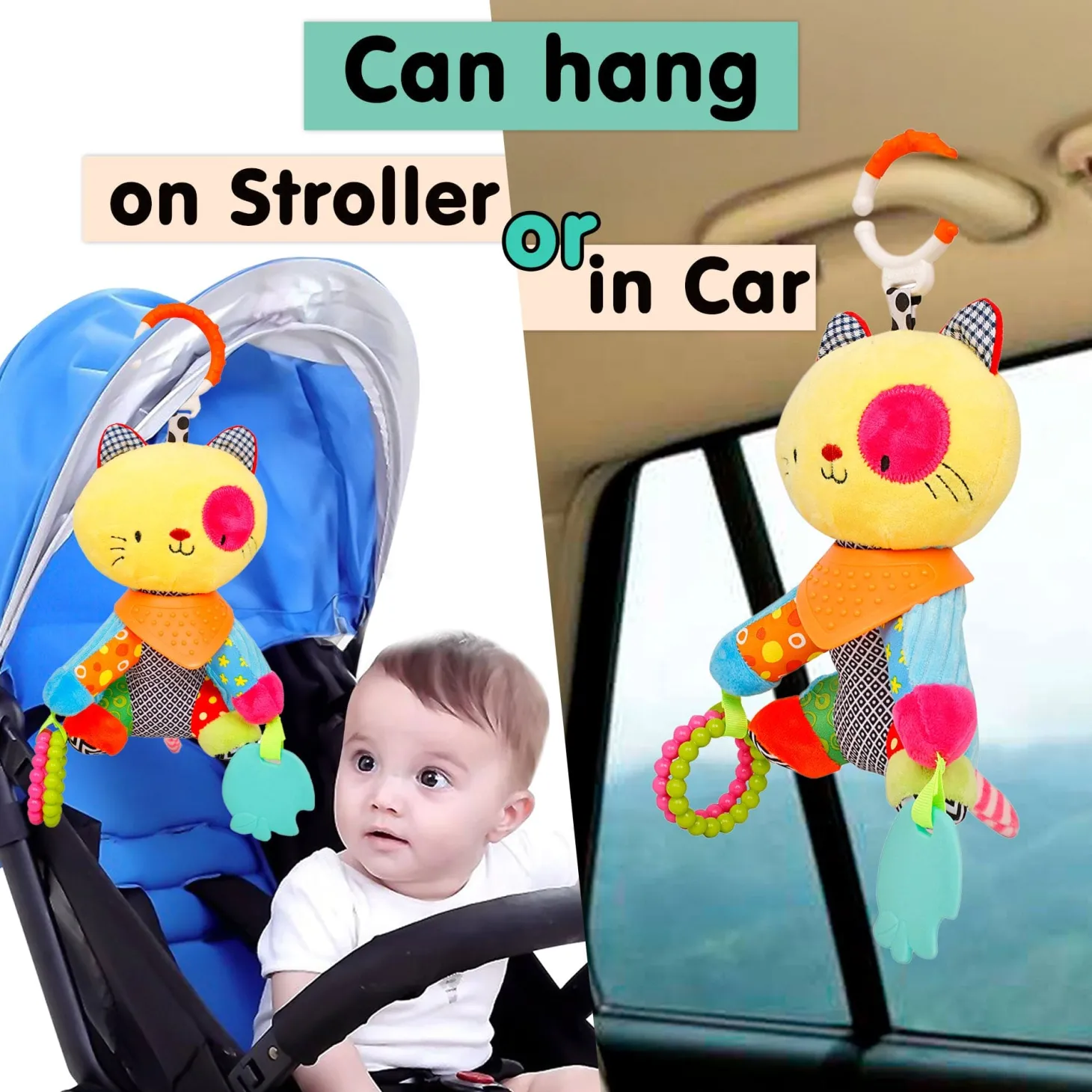 Mr. Patches Yellow Premium Hanging Toy With Teether