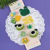 Myrina Frogs Hair Clips Set 10 Pcs - Green, Yellow