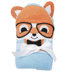 Nerdy Fox Blue Hooded Towel