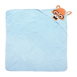 Nerdy Fox Blue Hooded Towel