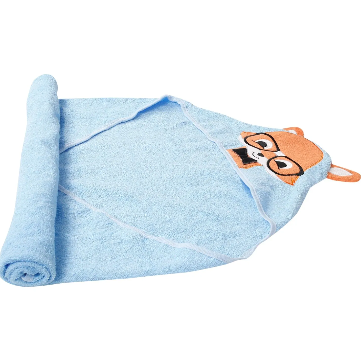 Nerdy Fox Blue Hooded Towel