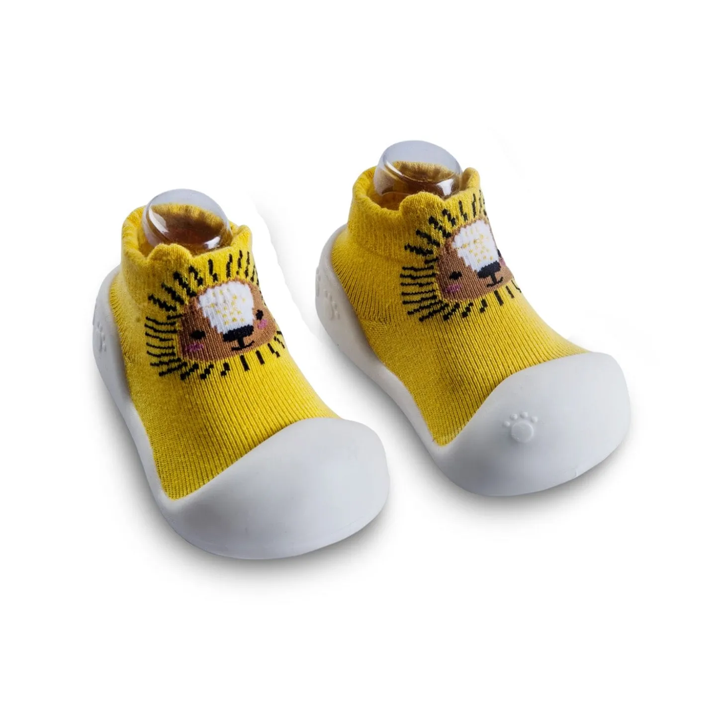 Newborn Anti-Skid Rubber Sole Slip-On Shoes Lion - Yellow