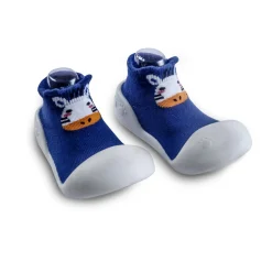 Newborn Anti-Skid Rubber Sole Slip-On Shoes Cat - Blue