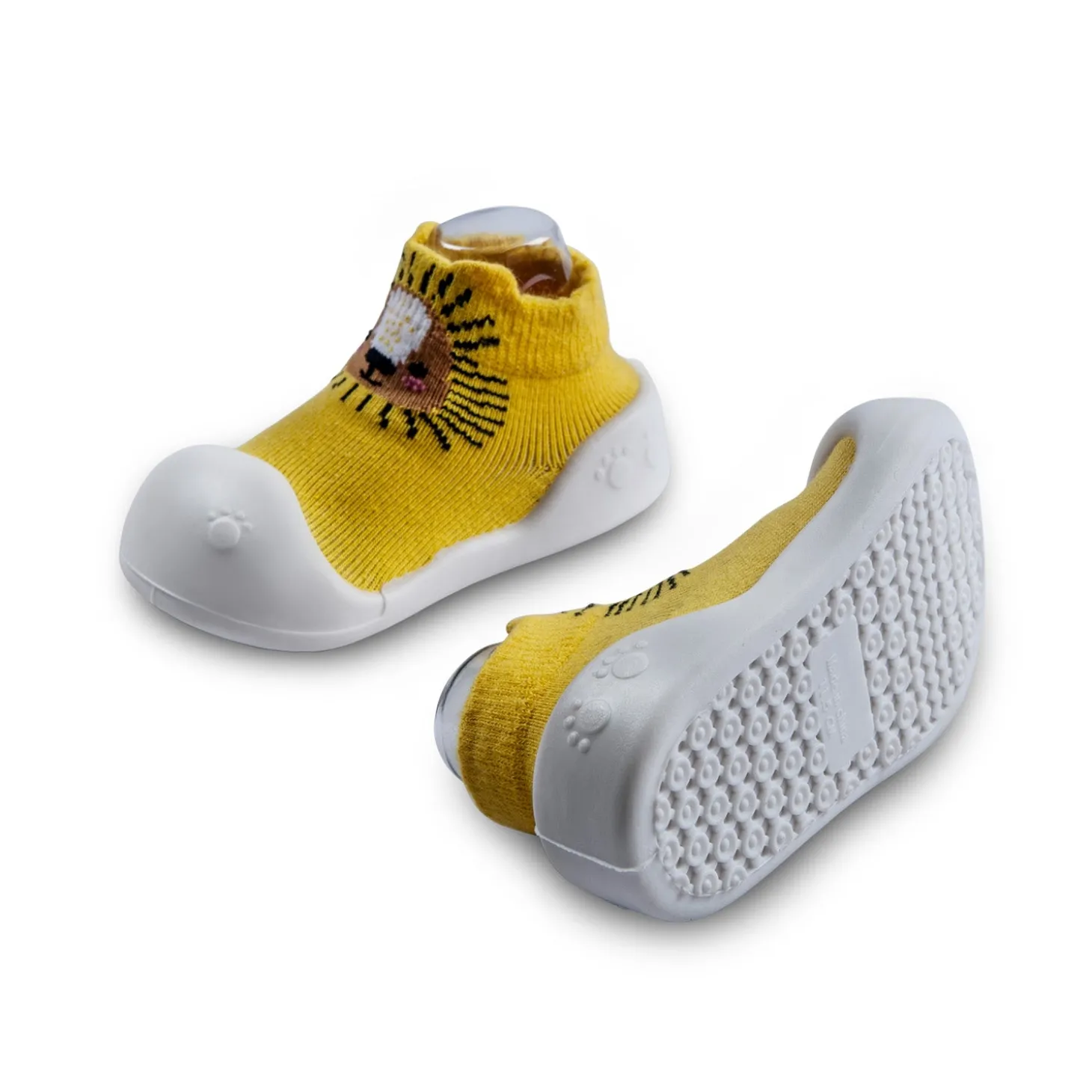 Newborn Anti-Skid Rubber Sole Slip-On Shoes Lion - Yellow