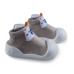 Newborn Anti-Skid Rubber Sole Slip-On Shoes Teddy - Beige