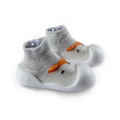 Newborn Anti-Skid Rubber Sole Slip-On Shoes Fox - Grey