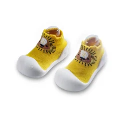 Newborn Anti-Skid Rubber Sole Slip-On Shoes Lion - Yellow