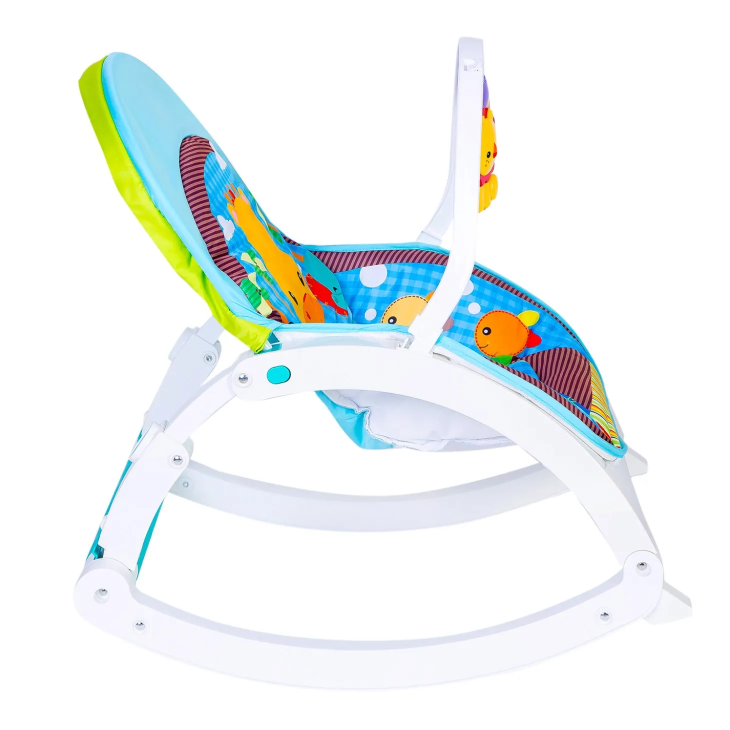 Newborn To Toddler Happy Baby Bouncer With Hanging Toys Blue