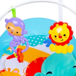 Newborn To Toddler Happy Baby Bouncer With Hanging Toys Green