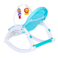 Newborn To Toddler Portable Bouncer With Hanging Toys Abstract Blue