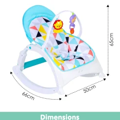 Newborn To Toddler Portable Bouncer With Hanging Toys Abstract Blue