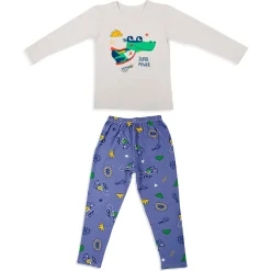 Night Suit Cotton Tshirt And Pyjama Super Frog Grey