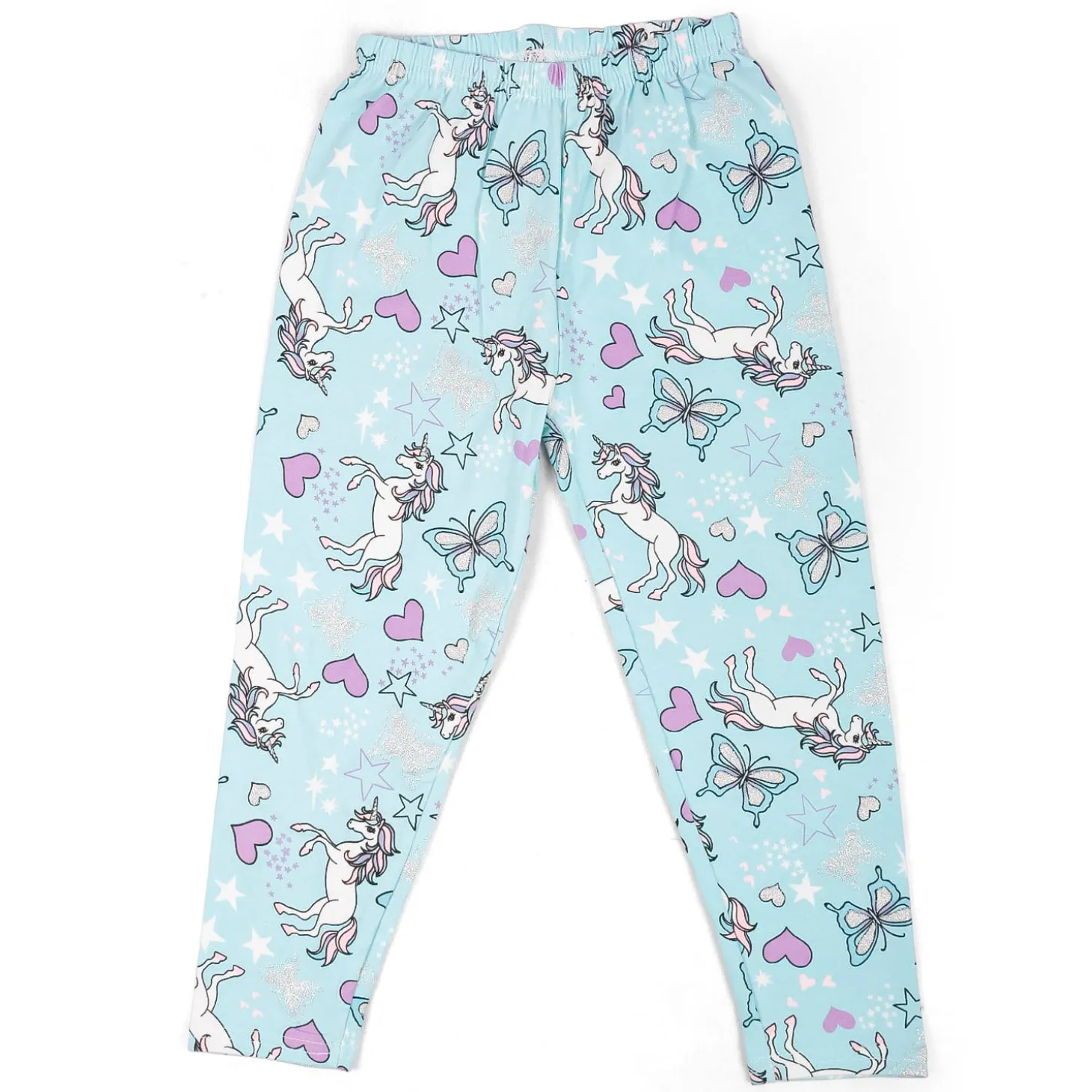 Night Suit Cotton Tshirt Pyjama Unicorn And Butterfly Pink