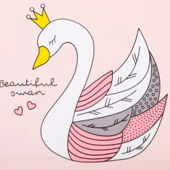 Night Suit Cotton Tshirt And Pyjama Princess Swan Pink