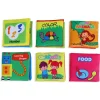 Numbers Animals Shapes Colours Food Characters Educational Cloth Book with Sound Paper Set of 6 - Multicolour