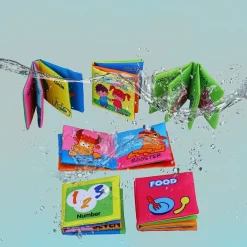 Numbers Animals Shapes Colours Food Characters Educational Cloth Book with Sound Paper Set of 6 - Multicolour