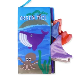 Ocean Tail Early Children Sensory Development Interactive 3D Cloth Book With Rustle Paper - Multicolour