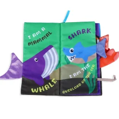 Ocean Tail Early Children Sensory Development Interactive 3D Cloth Book With Rustle Paper - Multicolour