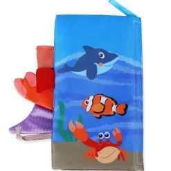 Ocean Tail Early Children Sensory Development Interactive 3D Cloth Book With Rustle Paper - Multicolour